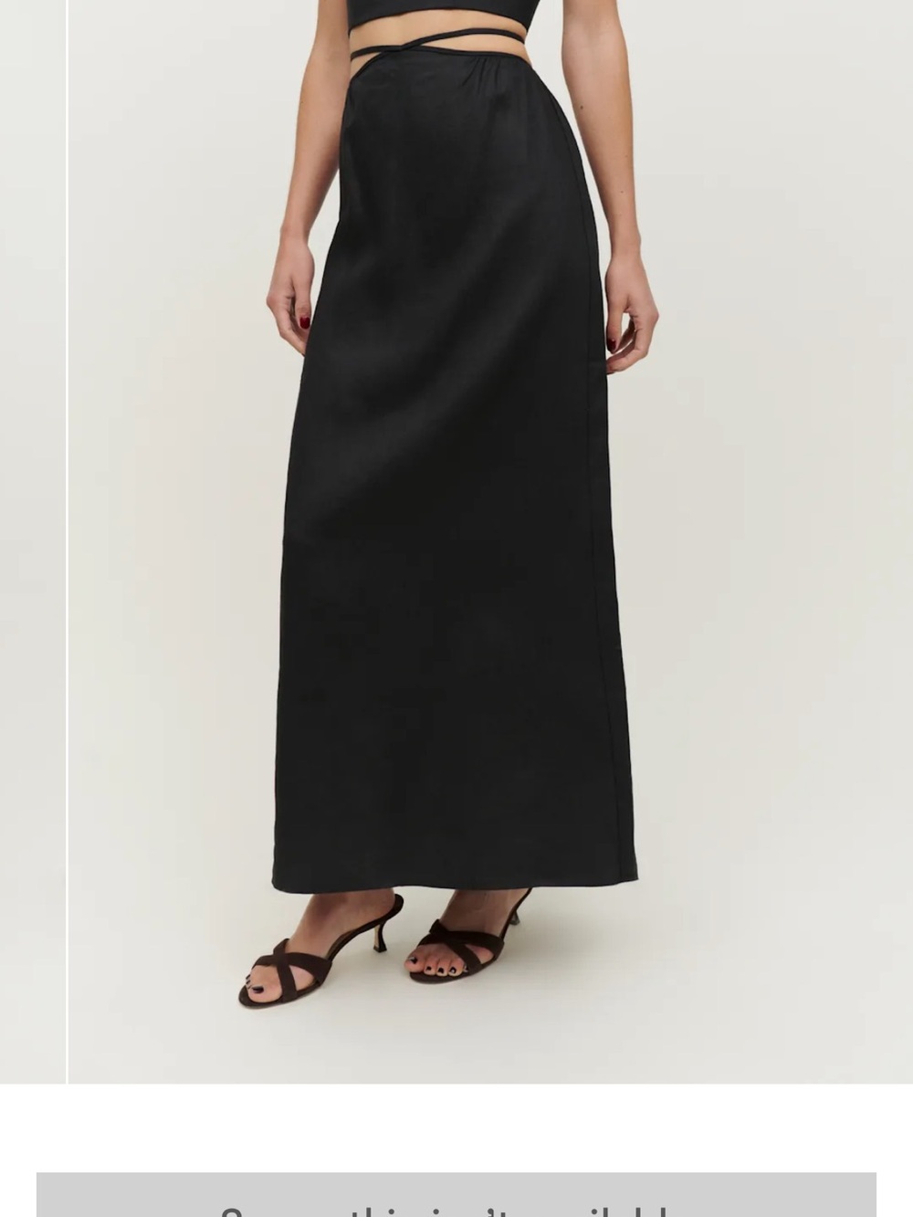 Reformation Black Linen Two-Piece Maxi Skirt Set 4 - Picture 7 of 7